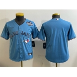 Youth Toronto Blue Jays Blank Blue 2025 World Series Cool Base Stitched Baseball Jersey Youth Toronto Blue Jays Blank Blue 2025 World Series Cool Base Stitched Baseball Jersey