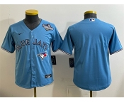 Youth Toronto Blue Jays Blank Blue 2025 World Series Cool Base Stitched Baseball Jersey Youth Toronto Blue Jays Blank Blue 2025 World Series Cool Base Stitched Baseball Jersey