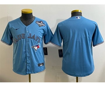 Youth Toronto Blue Jays Blank Blue 2025 World Series Cool Base Stitched Baseball Jersey