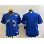 Youth Toronto Blue Jays Blank Royal 2025 World Series Cool Base Stitched Baseball Jersey Youth Toronto Blue Jays Blank Royal 2025 World Series Cool Base Stitched Baseball Jersey