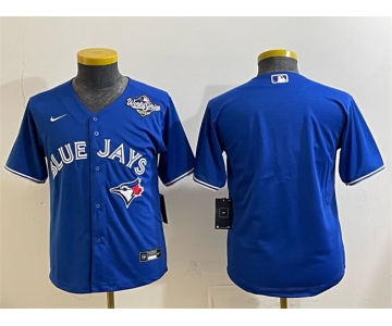 Youth Toronto Blue Jays Blank Royal 2025 World Series Cool Base Stitched Baseball Jersey