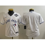 Youth Toronto Blue Jays Blank White 2025 World Series Cool Base Stitched Baseball Jersey Youth Toronto Blue Jays Blank White 2025 World Series Cool Base Stitched Baseball Jersey