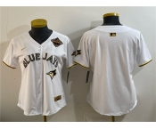 Youth Toronto Blue Jays Blank White Gold 2025 American League Champions Limited Stitched Jersey Youth Toronto Blue Jays Blank White Gold 2025 American League Champions Limited Stitched Jersey
