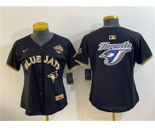 Youth Toronto Blue Jays Team Big Logo Black Gold 2025 American League Champions Limited Stitched Jersey Youth Toronto Blue Jays Team Big Logo Black Gold 2025 American League Champions Limited Stitched Jersey