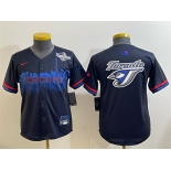 Youth Toronto Blue Jays Team Big Logo Navy 2025 World Series City Connect Limited Stitched Baseball Jersey Youth Toronto Blue Jays Team Big Logo Navy 2025 World Series City Connect Limited Stitched Baseball Jersey