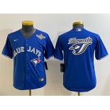 Youth Toronto Blue Jays Team Big Logo Royal 2025 World Series Cool Base Stitched Baseball Jersey Youth Toronto Blue Jays Team Big Logo Royal 2025 World Series Cool Base Stitched Baseball Jersey