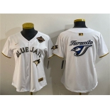 Youth Toronto Blue Jays Team Big Logo White Gold 2025 American League Champions Limited Stitched Jersey Youth Toronto Blue Jays Team Big Logo White Gold 2025 American League Champions Limited Stitched Jersey