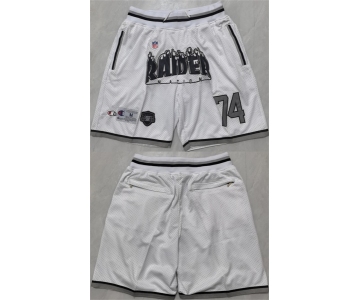 Men's Las Vegas Raiders #74 White Shorts