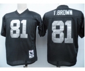 Oakland Raiders #81 Tim Brown Black Throwback Jersey