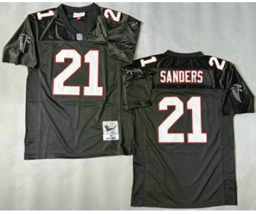 Men's Atlanta Falcons #21 Deion Sanders Black 1992 Throwback Jersey