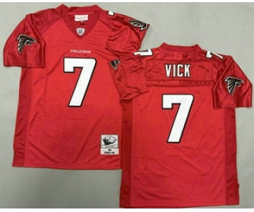 Men's Atlanta Falcons #7 Michael Vick Red 2003 Throwback Jersey