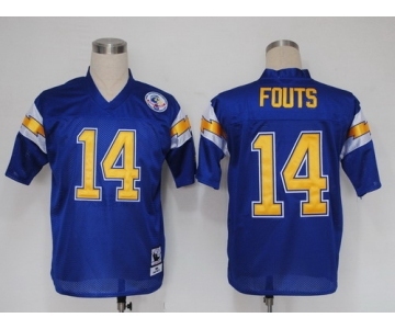 San Diego Chargers #14 Dan Fouts Navy Blue Throwback Jersey