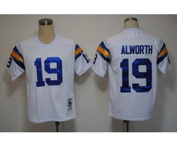 San Diego Chargers #19 Lance Alworth White Throwback Jersey