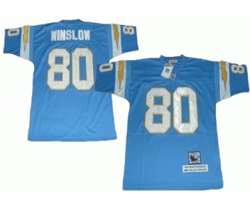San Diego Chargers #80 Kellen Winslow Light Blue Throwback Jersey