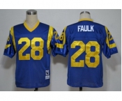St. Louis Rams #28 Marshall Faulk Light Blue Throwback Jersey