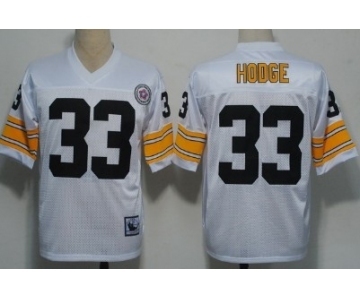 Pittsburgh Steelers #33 Merril Hodge White Throwback Jersey