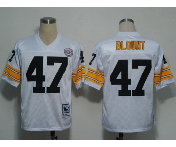 Pittsburgh Steelers #47 Mel Blount White Throwback Jersey
