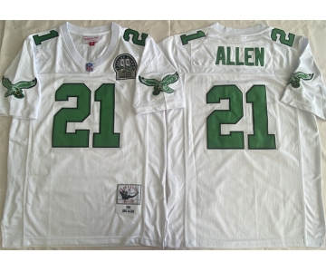 Men's Philadelphia Eagles #21 Eric Allen White Throwback Stitched Football Jersey