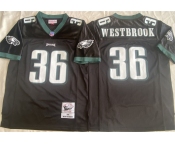 Men's Philadelphia Eagles #36 Brian Westbrook Black Throwback Stitched Football Jersey
