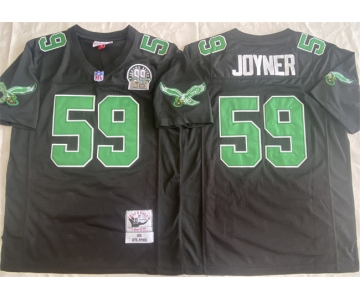 Men's Philadelphia Eagles #59 Seth Joyner Black Throwback Stitched Football Jersey