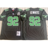 Men's Philadelphia Eagles #92 Reggie White Black Throwback Stitched Football Jersey