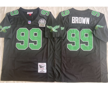 Men's Philadelphia Eagles #99 Jerome Brown Black Throwback Stitched Football Jersey