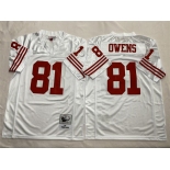 Men's New York Giants #81 Terrell Owens White Throwback Stitched Football Jersey