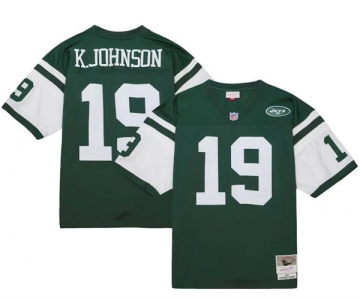 Mens New York Jets #19 Keyshawn Johnson 1998 Mitchell & Ness Legacy Jersey - Green