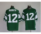 New York Jets #12 Joe Namath Green Throwback Jersey