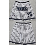 Men's New Yok Yankees #55 White Shorts Men's New Yok Yankees #55 White Shorts