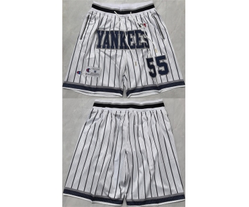 Men's New Yok Yankees #55 White Shorts