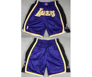 Los Angeles Lakers Purple Black Shorts (Run Small)
