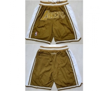Men Los Angeles Lakers Tawny Shorts Run Small