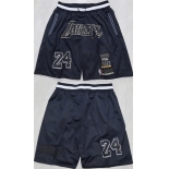 Men's Los Angeles Lakers #24 Kobe Bryant Black 2025 Shorts Men's Los Angeles Lakers #24 Kobe Bryant Black 2025 Shorts
