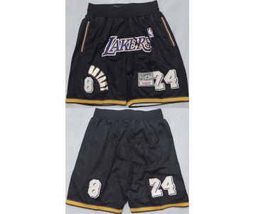 Men's Los Angeles Lakers #24 Kobe Bryant Black Shorts