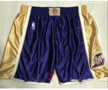 Men's Los Angeles Lakers #8 #24 Kobe Bryant Purple 1996-2016 The Hall of Fame Throwback Shorts