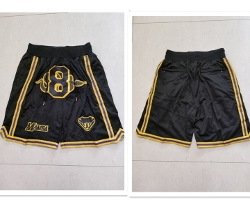 Men's Los Angeles Lakers #8 Kobe Bryant Black Mamba Just Don Swingman Throwback Shorts