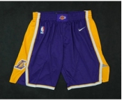 Men's Los Angeles Lakers Purple 2017-2018 Nike Swingman Stitched NBA Shorts