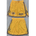 Men's Los Angeles Lakers Yellow 2025 Shorts Men's Los Angeles Lakers Yellow 2025 Shorts