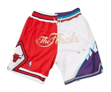 1997 NBA Finals Bulls x Jazz Shorts (Red-White) JUST DON By Mitchell & Ness