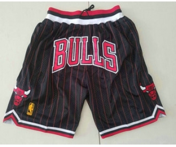 Chicago Bulls Black With Red Pinstripe 1997-98 Swingman Throwback Just Don Shorts