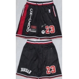 Men's Chicago Bulls #23 Michael Jordan Black 2025 Shorts Men's Chicago Bulls #23 Michael Jordan Black 2025 Shorts