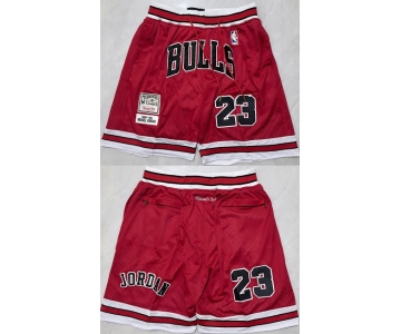 Men's Chicago Bulls #23 Michael Jordan Red Shorts