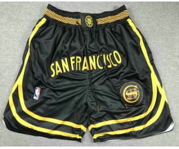Men's Golden State Warriors Back 2023 City Edition Swingman Stitched Shorts