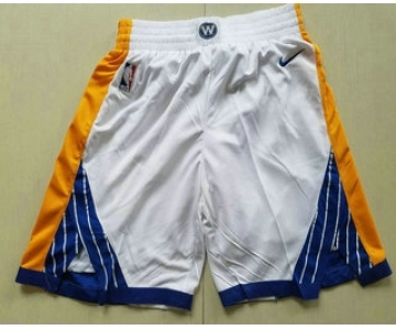 Men's Golden State Warriors White 2017-2018 Nike Authentic Stitched NBA Shorts