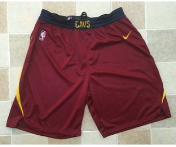 Men's Cleveland Cavaliers Red 2017-2018 Nike Swingman Stitched NBA Shorts