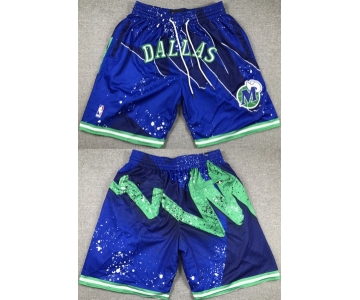 Men's Dallas Mavericks Royal Green Shorts (Run Small)