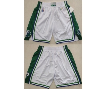 Men's Dallas Mavericks White 75th Anniversary Shorts (Run Small)