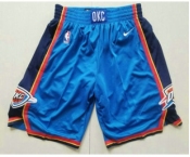 Men's Oklahoma City Thunder Blue 2017-2018 Nike Swingman Stitched NBA Shorts