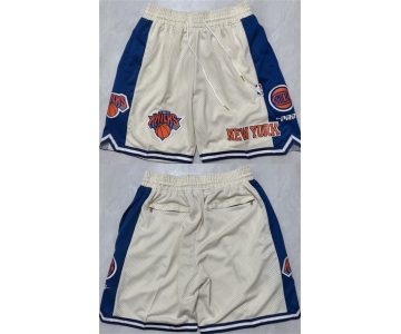 Men's New Yok Knicks White 2025 Shorts
